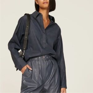 Marissa Webb faux leather top